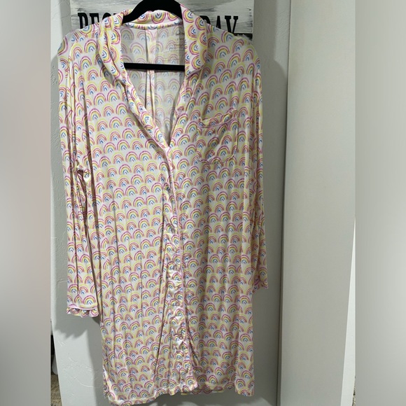 Pastel Rainbows Women's Sleep Shirt Little Sleepies Size M - Picture 3 of 3